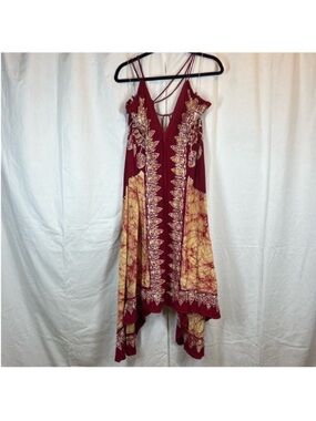 Advance apparel Cotton Blend Strappy tie dye Whimsy boho Sundress